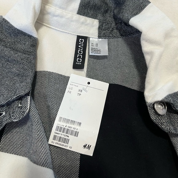 h&m cotton plaid dress shacket - Picture 5 of 12